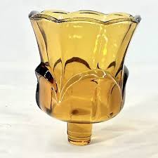 1 Amber Glass Votive Cup Candle Holder