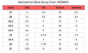 Clothing Size Conversion Chart For Mexico Printable Foot