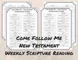 Come Follow Me New Testament Weekly Scripture Reading Digital Printable 2019