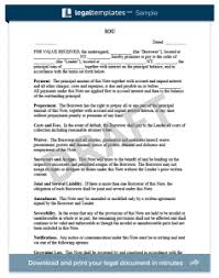 Promissory Note Template And Sample Legal Templates