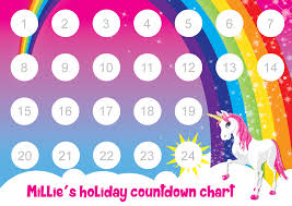 Personalised Holiday Countdown Reward Chart With 24