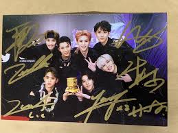 Want to discover art related to wayv? Hand Signed Wayv Autographed Group Photo 4 6 Award Ceremony 1219a Cards Invitations Aliexpress