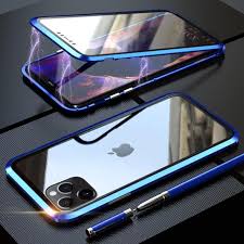 A metal kickstand that pops out to allow for landscape movie viewing. 360 Protection Magnetic Metal Case For Iphone Metal Case With Tempered Glass On Both Sides I Phonecases Com