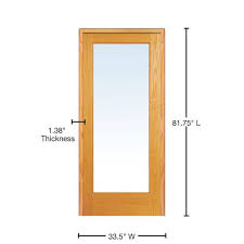 National Door Company Z019932l Unfinished Pine Wood 1 Lite Clear Glass Left Hand Prehung Interior Door 32 X 80