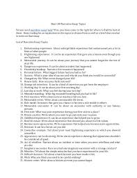List of interesting suggestion for   paragraphed narrative essay topics 