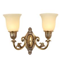 Brass Antique Finish Double Wall Light