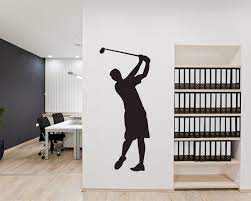Golf Man Vinyl Decals Silhouette Modern