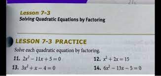solved lesson 7 3 solving quadratic