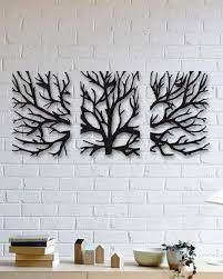 Tree 3 Pieces Metal Wall Art Dagrof