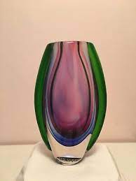 sommerso murano art glass vase