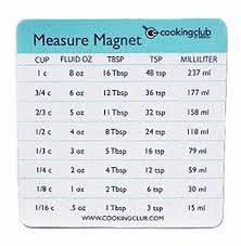 Cooking Club Of America Measuring Conversion Refrigerator Magnet