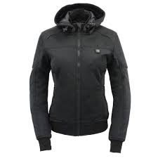 Milwaukee Leather 7 4v Womens Soft Shell Heated Racing Style Jacket With Detachable Hood