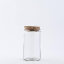 Clear Glass Jar With Cork Top 16 Oz
