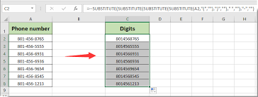 phone number format to digits in excel
