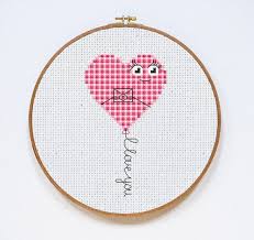 Heart Cross Stitch Pattern Love You Cross Stitch Chart