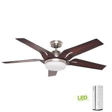 brushed nickel ceiling fan and remote