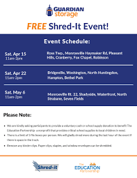 guardian storage free shred it event
