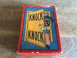 Each player plays one card, the highest card of the suit led wins the trick, unless someone has played a card of the trump suit. Black Americana Rare Early Knock Knock Chad Valley 1930 S Card Game Box Games Box Chad Americana