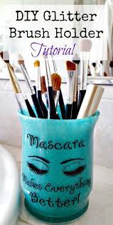makeup glitter brush holder diy