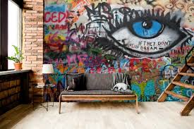 Urban Living Room Graffiti Wallpaper
