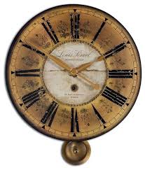 gold antique wall clock beige brown