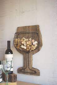Wood And Wire Wall Wine Cork Holder