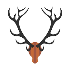 Vector Deer Head Icon In Flat Style
