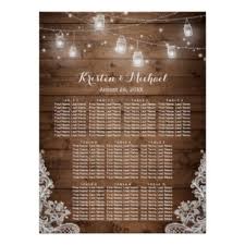 Rustic Country String Lights Wedding Seating Chart