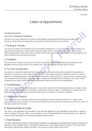 6 appointment letter formats sle