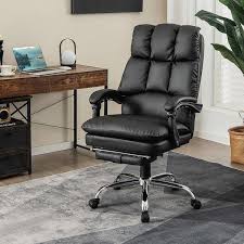 gymax faux leather high back reclining