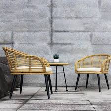 3 Pieces Wicker Patio Conversation Set