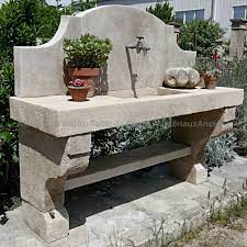 Stone Sink With Jambs And Pediment