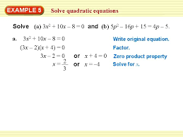 Solve Quadratic Equations Solve