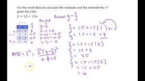 calculating residualse for