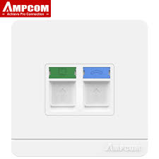 Ampcom Rj11 Rj45 Faceplate Wall Socket