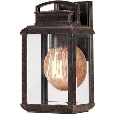 Bronze Finish Outdoor Wall Lantern With