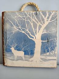 Winter Stag Rustic Wooden Wall Art