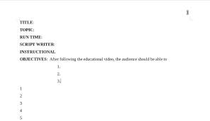 a script for an educational video