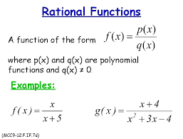 Rational Functions A Function Of The