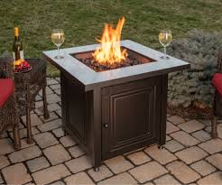 Black Fire Pit Table Fire Glass Patio