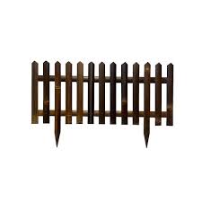 Black Bamboo Picket Garden Fence