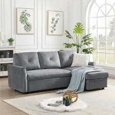 83 46 In 1 Piece Linen Sleeper Sofa