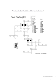 Past Participles Crossword English Esl Worksheets