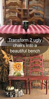 bench out of 2 repurposed chairs
