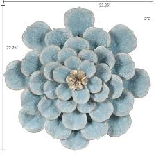 Blue Metal Flower Wall Decor