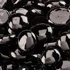 Midnight Black Fire Glass Beads