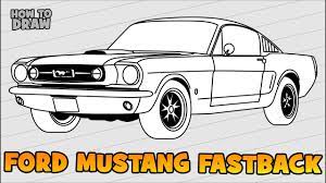 how to draw ford mustang fastback 1965