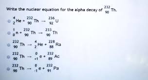 Nuclear Equation For The Alpha Decay