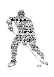 Hockey Player Word Art Personalised