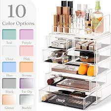 acrylic makeup organizer with 6 drawers